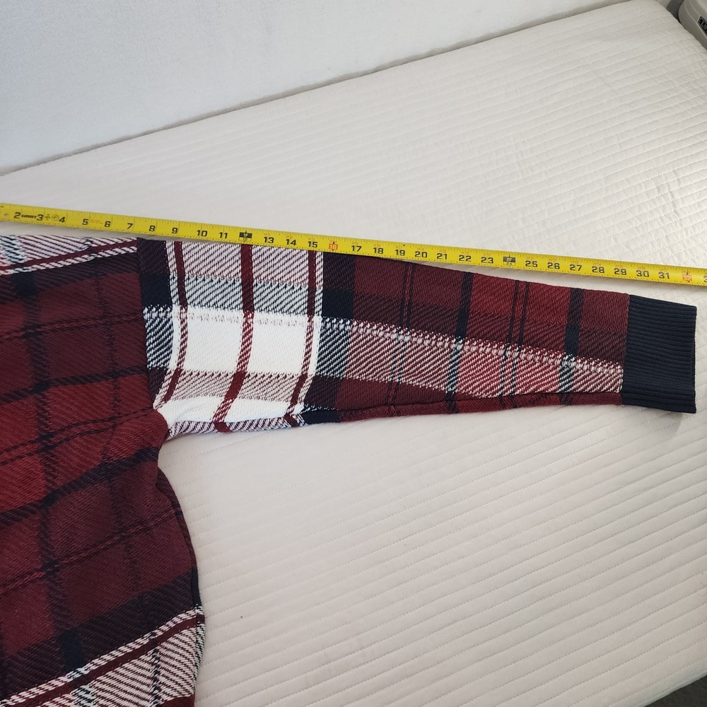 Tommy Hilfiger Men's Plaid V Neck Sweater XXL Red White Blue Long Sleeve - Picture 5 of 6